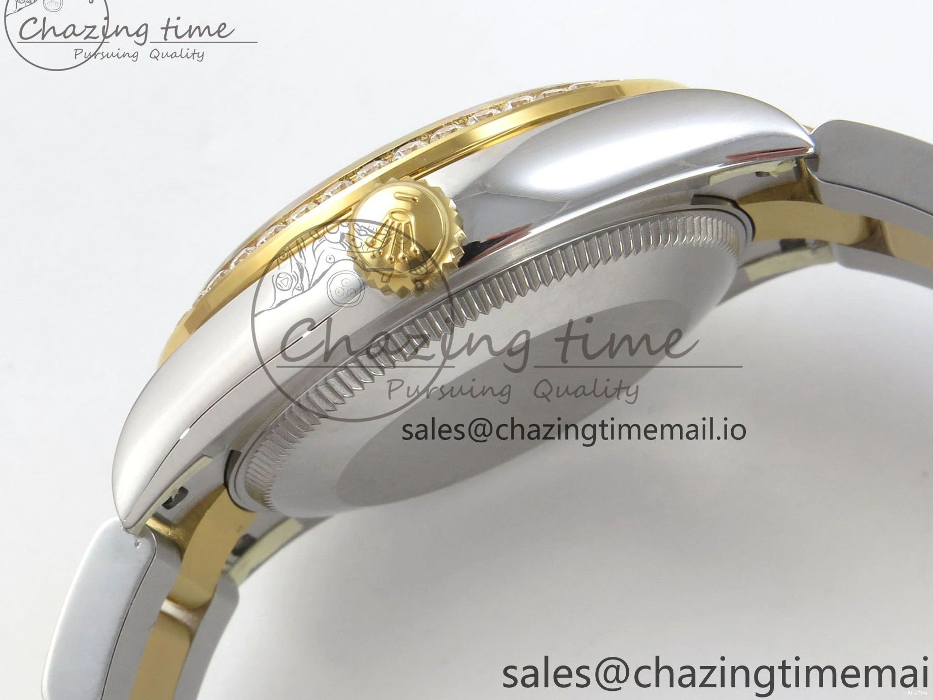 MiroTime 0511 DateJust 31 278383RBR THBF 1:1 Best Edition 904L Steel White Roman Dial Diamonds Bezel on SS YG Oyster Bracelet HZ Cal. Minimalist 44